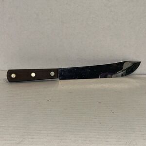 Vtg CUTCO No. 32 Butcher Knife Brown Handle USA Made Retro Kitchen Chef Tools